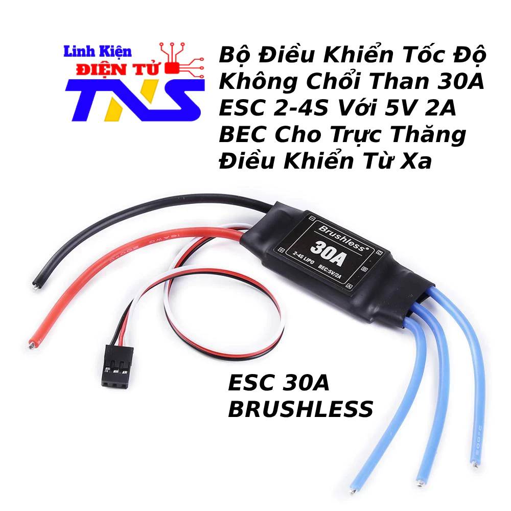 Bộ Điều Khiển Tốc Độ Không Chổi Than 30A ESC 2-4S Với 5V 2A BEC Cho Trực Thăng Điều Khiển Từ Xa (ESC 30A BRUSHLESS)
